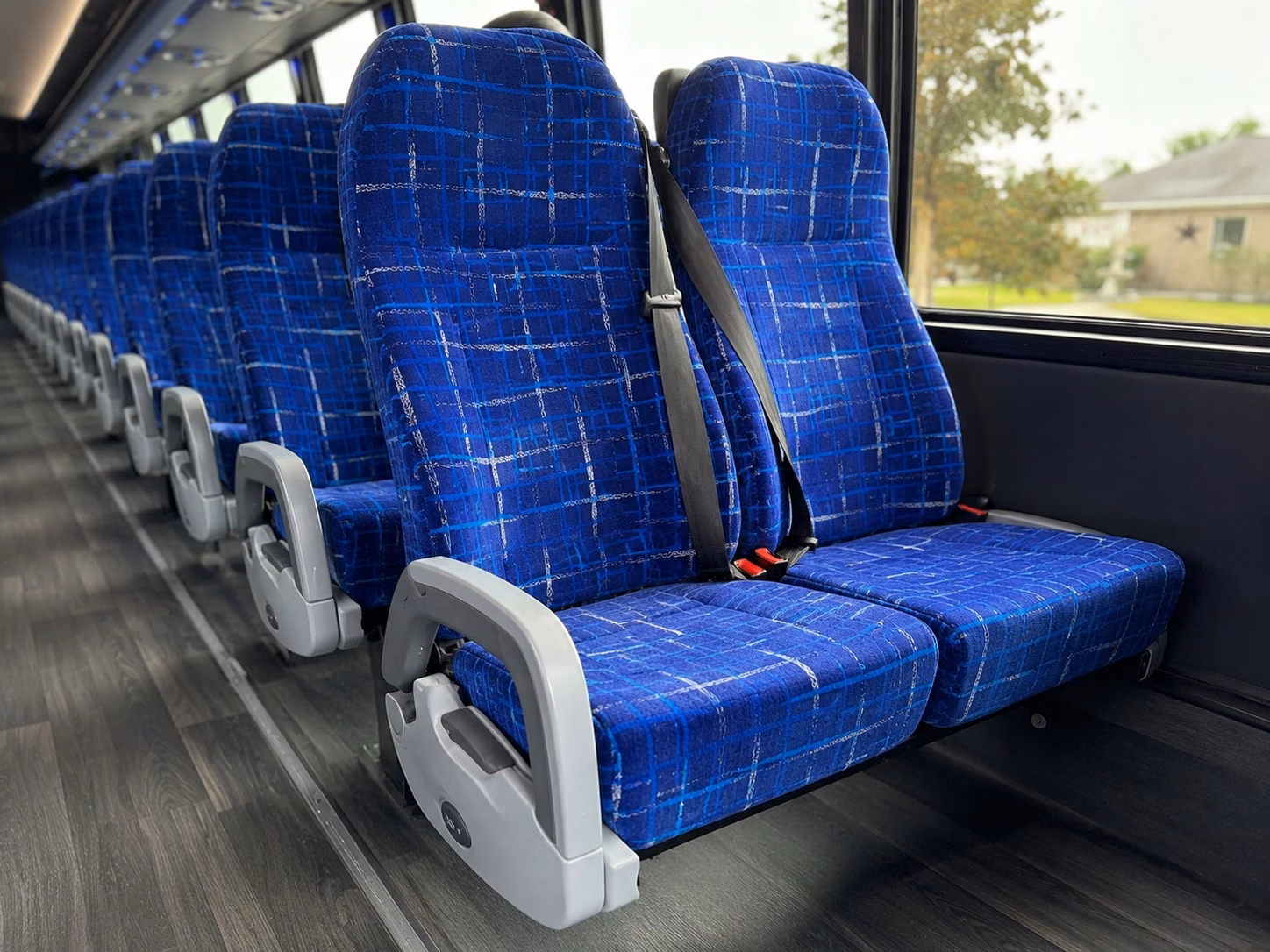 56 passenger charter bus inside